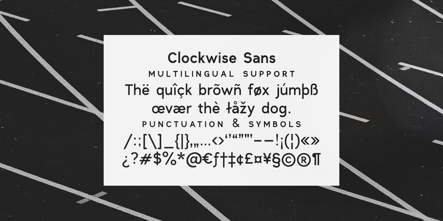 Пример шрифта Clockwise Light